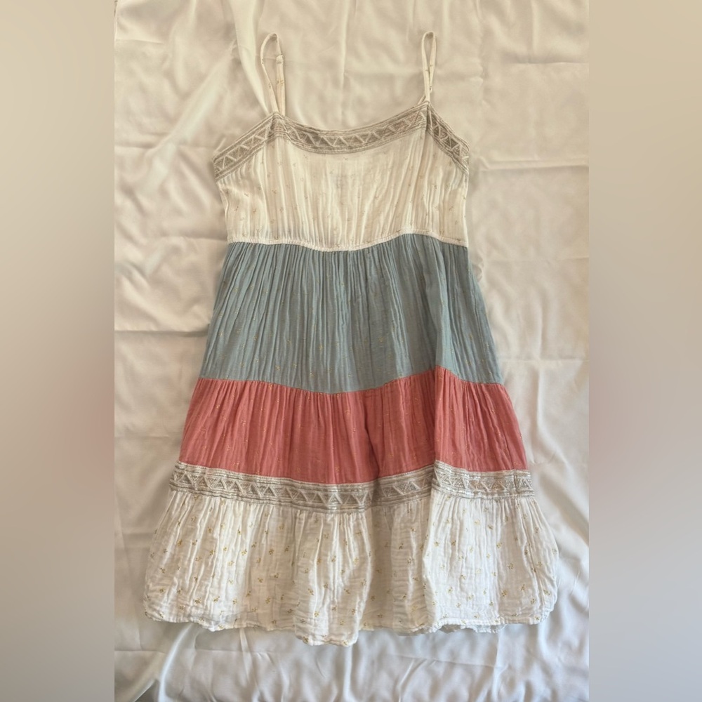 Bohera Judith Anne Color Block Babydoll Dress, Boho Flowy Fit, Size Small - Picture 2 of 11